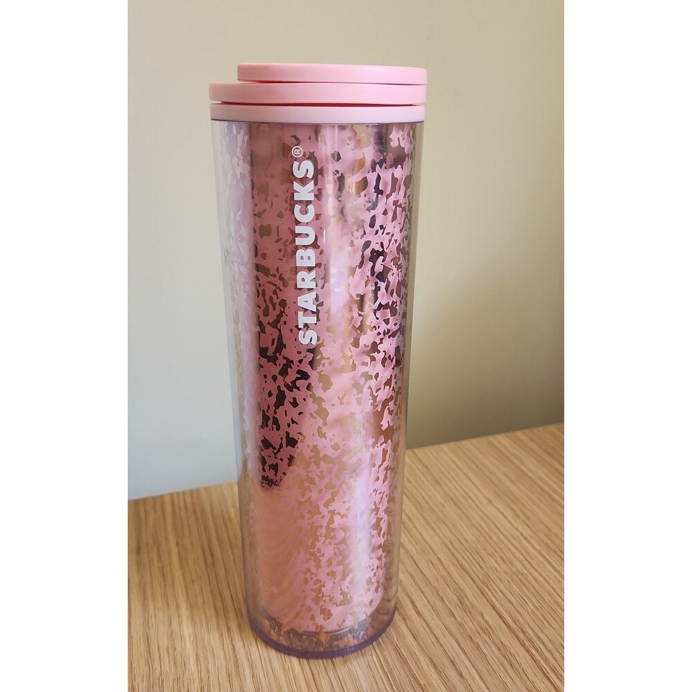 Starbucks 2019 Pink & Gold Foil Grande Tumbler 16oz